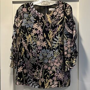 Calvin Klein Black Floral Blouse